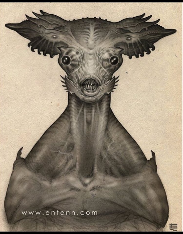 Professor Shrimpface wants your flesh. To experiment on that is. #creaturedesign #creatureart #monster #entenn #alien #pencilsketches #conceptartist #darkartworks #darkfantasy