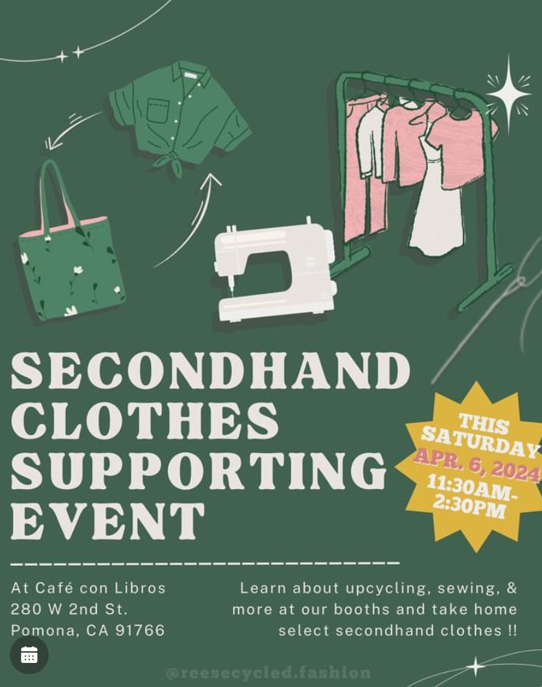 join us tomorrow morning to learn more about secondhand clothing from our friend reese :-] snacks will be provided!