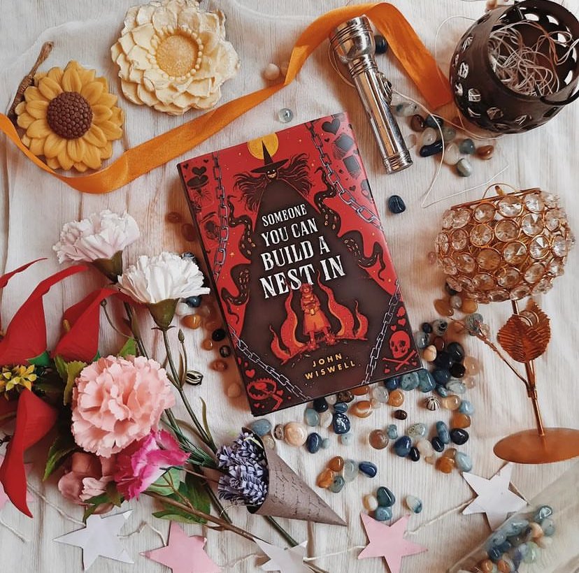 Just look at these magical features for Someone You Can Build A Nest In by @Wiswell!! 😍❤️‍🔥✨ So in LOVE with this cozy horror romance! Thanks to our hosts 📸@/paperbackbish & @/diaryofsulagna, you can find their stops & reviews in our Bookstagram #SomeoneYouCanBuildANestInMTMC 🫶