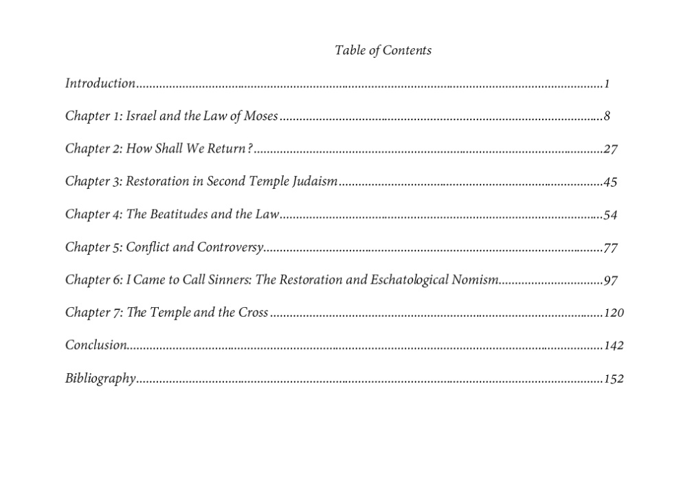 submitted

Jesus and the Law of Moses: The Restoration of Israel and Eschatological Nomism (tentative title) with <a href="/BakerAcademic/">Baker Academic</a> coming your way (probably in 2025). 

88,000 words on Jesus’ interpretation of the Law in the Synoptic Gospels