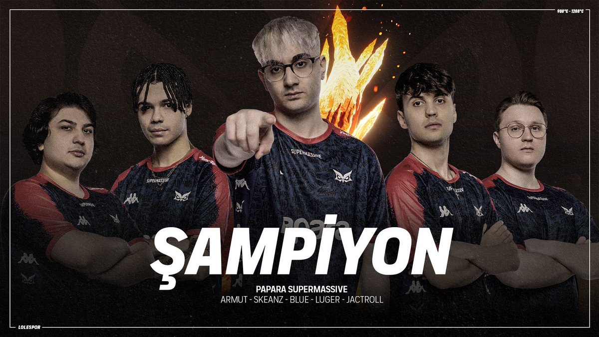 #TCL Türkiye Şampiyonluk Ligi 2024 Kış Mevsimi Şampiyonu Papara SuperMassive!
Final karşılaşmasında Beşiktaş Esports'u 3-2 mağlup etmeyi başaran SUP kupanın sahibi oldu.