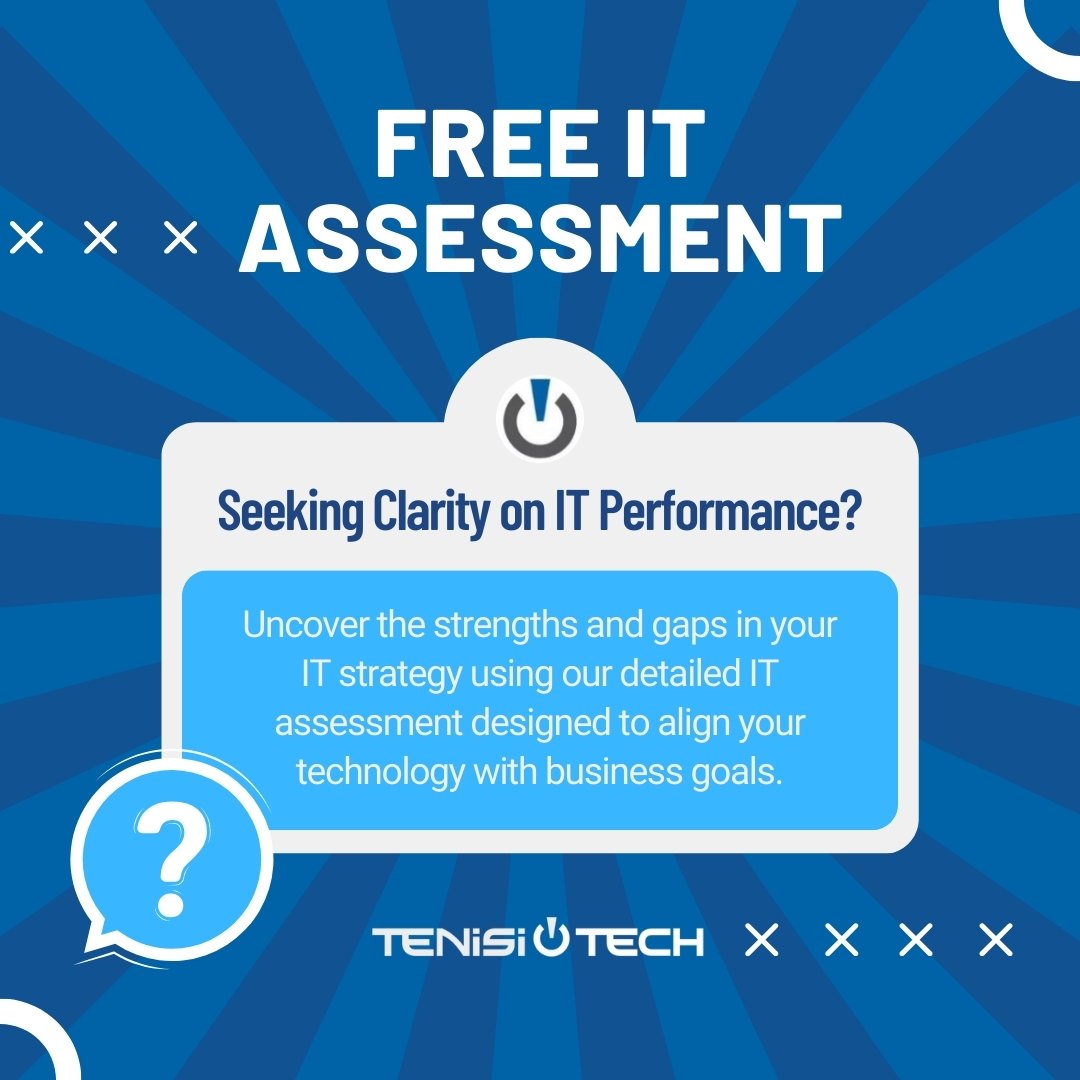 Maximize your IT efficiency! 🔍 Take advantage of our FREE IT Assessment and gain valuable insights on how to align your IT strategy with your business objectives. 👉 Start your assessment now at bit.ly/3U3Fcdg and transform your IT operations today.
