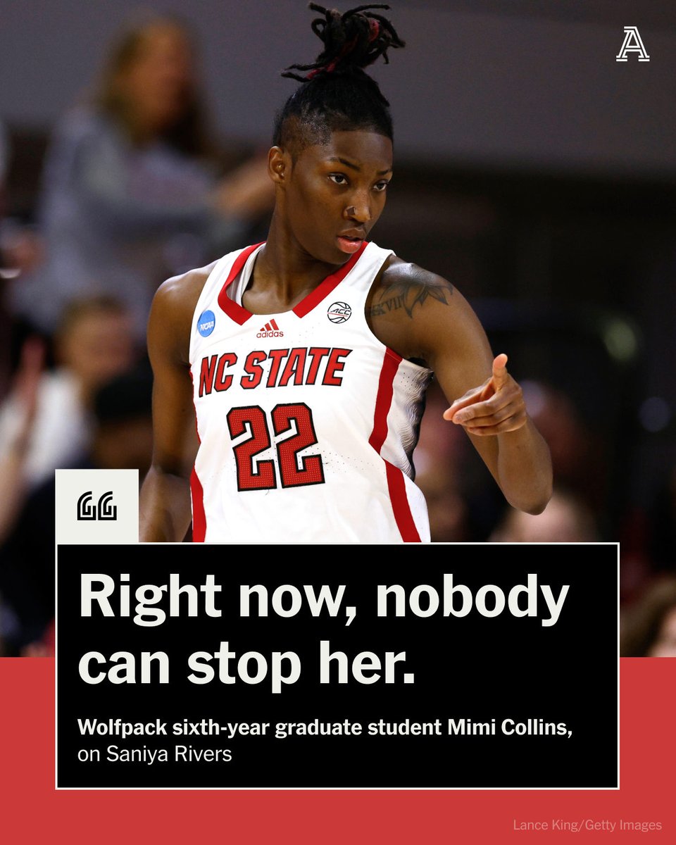 The Athletic (@theathletic) on Twitter photo Saniya Rivers is two wins away from doubling her ring collection and adding a second national title to her three-year college resume.
But first? She has to beat her former team, South Carolina.
✍️ @sabreenajm | <a href="/PackWomensBball/">NC State WBB 🐺🏀</a>
theathletic.com/5393166/2024/0… Saniya Rivers is two wins away from doubling her ring collection and adding a second national title to her three-year college resume.
But first? She has to beat her former team, South Carolina.
✍️ @sabreenajm | <a href="/PackWomensBball/">NC State WBB 🐺🏀</a>
theathletic.com/5393166/2024/0…