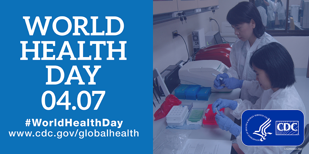 It’s almost #WorldHealthDay – April 7. Explore CDC’s #globalhealth resources and help raise awareness of the importance of improved health security for people around the world. bit.ly/CDCGlobalResou…