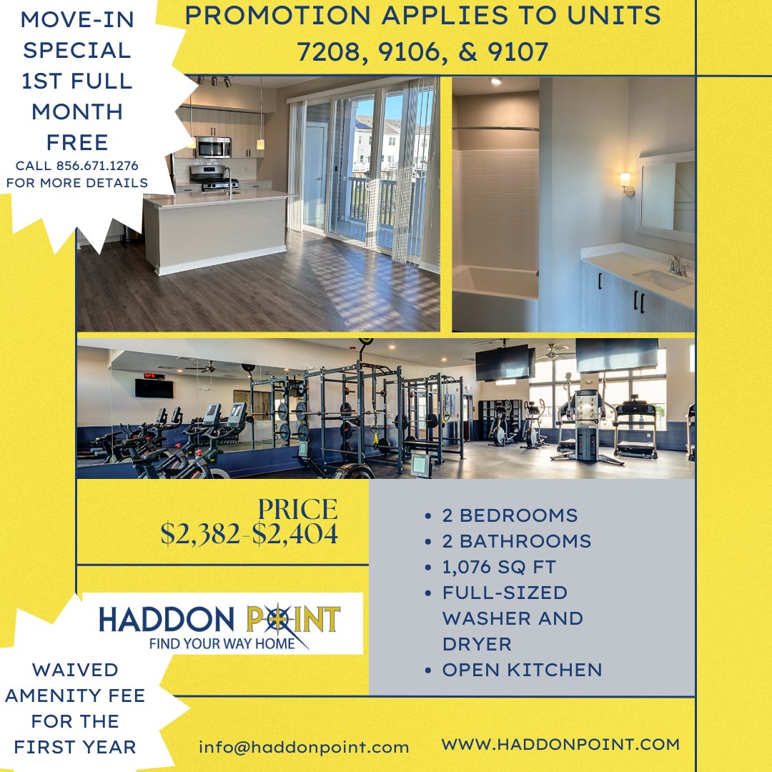 HaddonPointApts's tweet photo. Looking for a new place for this spring? Well look no farther we have these two-bedroom units that are available for immediate move in. #haddonpointapts #homesweethome #promotion #lovewhereyoulive #apartmentsforrent https://t.co/A5jv2d6b95