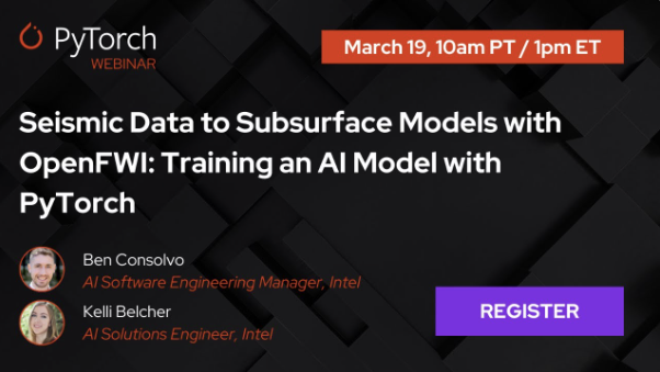 IntelSoftware's tweet image. In this on-demand webinar, presenters show how to train a neural network with @PyTorch on 4th Gen #IntelXeon processors directly from seismic data to a subsurface model. intel.ly/43TsAsF

Try it out with a free #IntelDeveloperCloud account! intel.ly/3VyHSkl