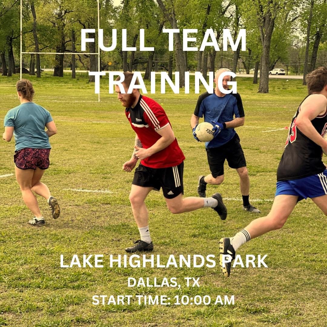 Back at it on Saturday morning at 10AM. 

Join us at Lake Highlands for another full team training. All men and women are invited to join. It will include skills, fitness and some game play. See you there #FionnFamily 

Where: Lake Highlands Park, Dallas
When: 10:00 AM