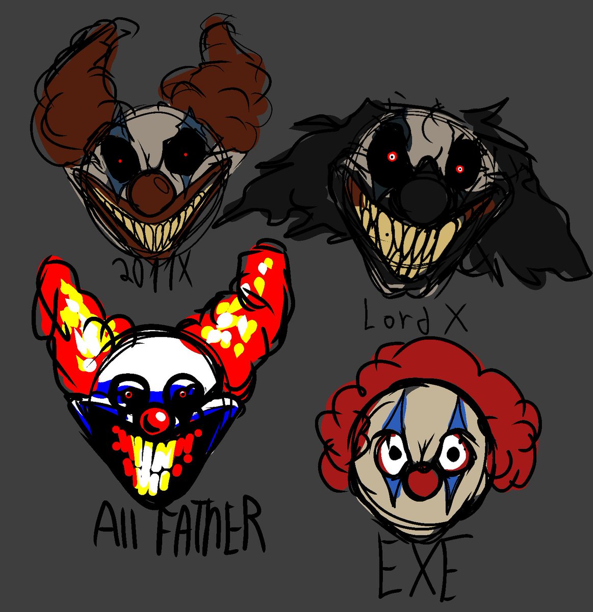 Exes if they were like, killer clown or smt