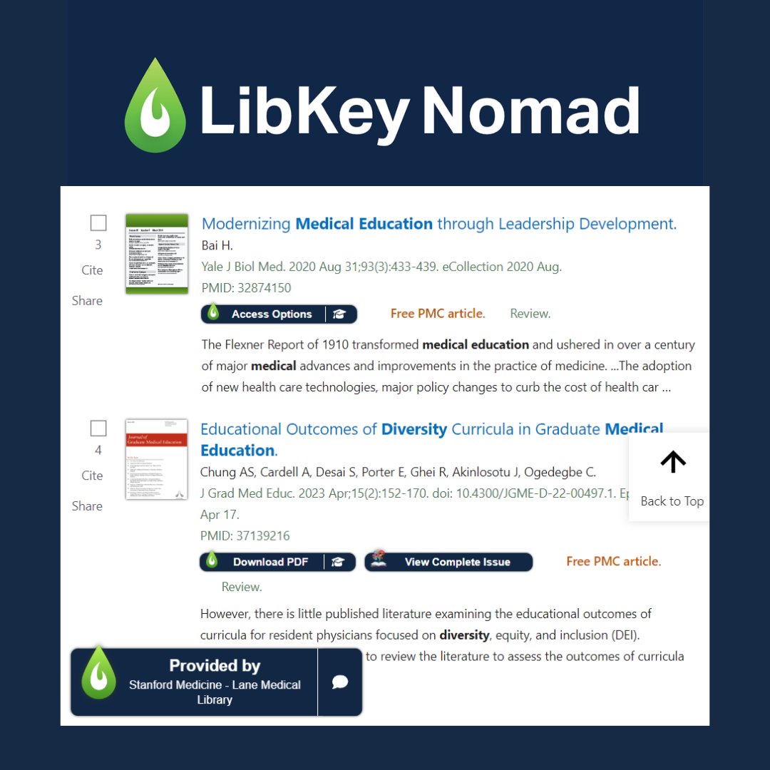 Over paywalls? Lane Library's got you! Download LibKey Nomad & access scholarly articles in PubMed with 1 click. No more full-text hunting! #LibKeyNomad #LaneLibrary #researchlife