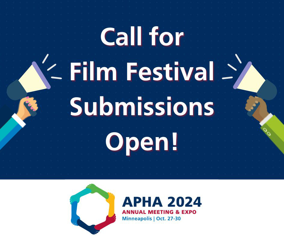 Submit your film for the #APHA2024 Film Festival! We welcome a range of public health submissions, including independent, community-led & youth-created films. Deadline is May 10. apha.confex.com/apha/2024/ff.h… #FilmFestival #CallForFilms #CallforSubmissions