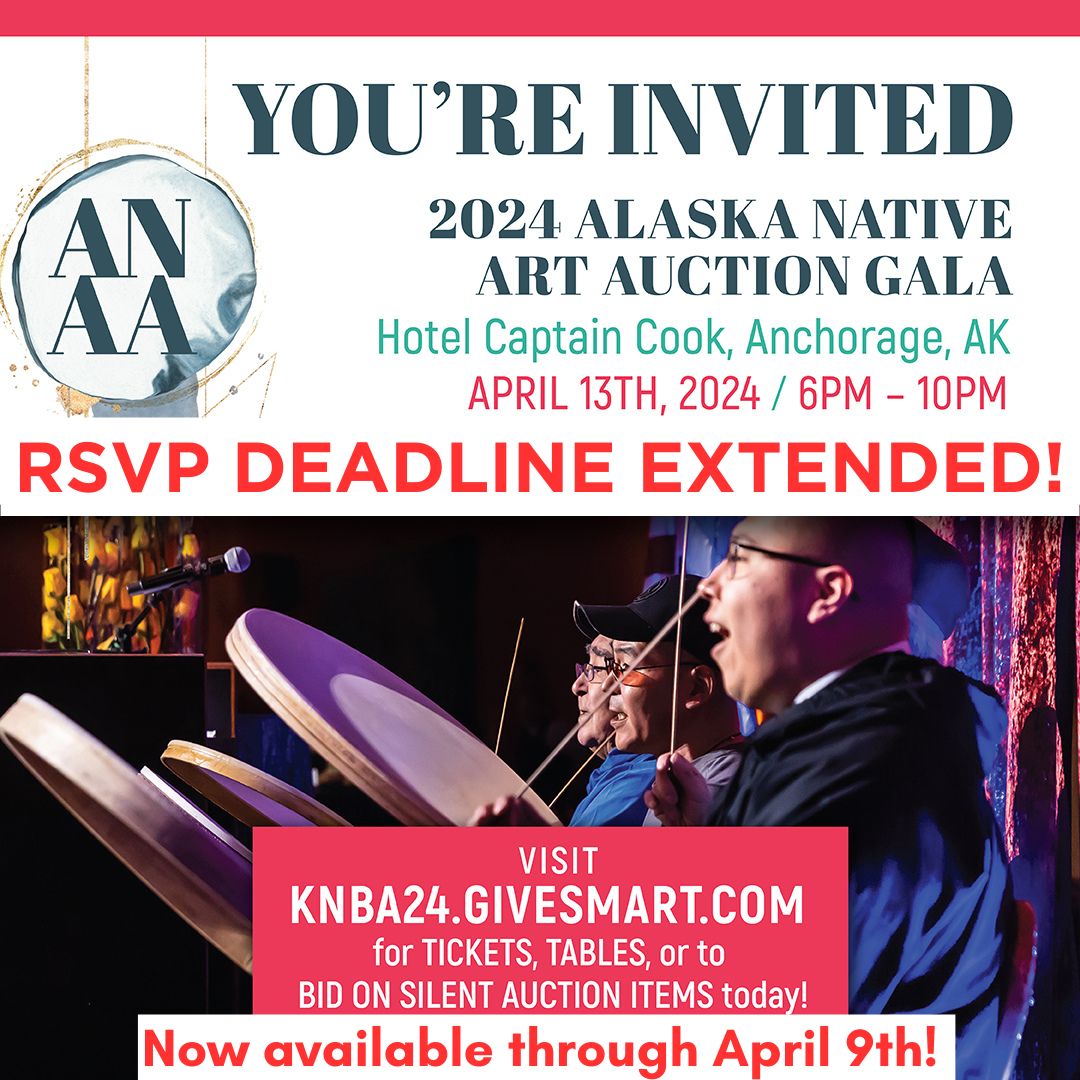 No #FOMO. This is your second chance. Come spend an evening at @HotelCaptCook and support the arts! Join us April 13 at the @KNBA 2024 #Alaska #Native Art Auction Gala. Book your tickets or a table by Wednesday, April 9. KNBA24.GIVESMART.COM