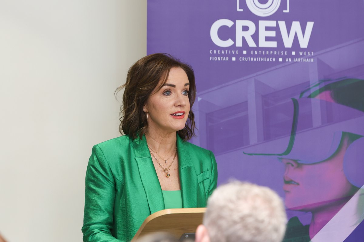 An honour to be part of, and speak at today's launch of @CrewGalway Enterprise & Innovation Hub alongside @daracalleary ,@OFlynnATU and @EddieHoareFG. The Hub is a collaborative effort between our team at the @WesternDevCo ,@atu_ie @ardan_ie & @Entirl Congrats @niamhbarna