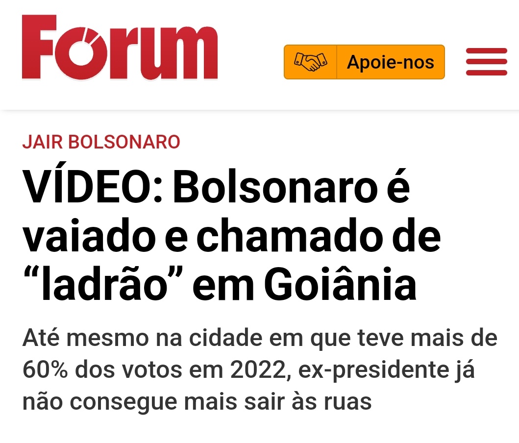📢📢📢📢 BOLSONARO LADRÃO? Bolsonaro é vaiado e chamado de 'ladrão', na terra do Caiado e do Gustavo Gayer? Eu não creio, afinal dizem que Lula tri-presidente com 60,3 milhões de votos que ñ pode sair às ruas.... #LulaExemploMundial #LulaBomDemais
