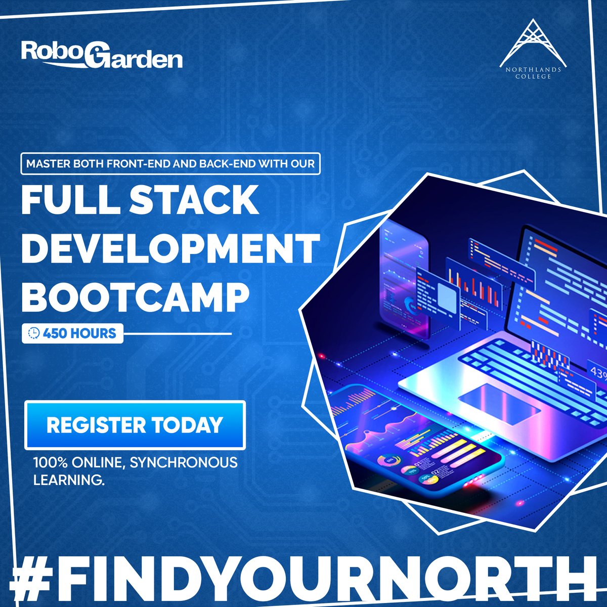 @NorthlandsColg in collaboration with @RoboGardenInc is now introducing a Full Stack Development Bootcamp.

Register below and kickstart your tech journey:
northlandscollege.robogarden.ca

#northlandscollege #TechSkills #frontenddeveloper #backenddeveloper #findyournorth