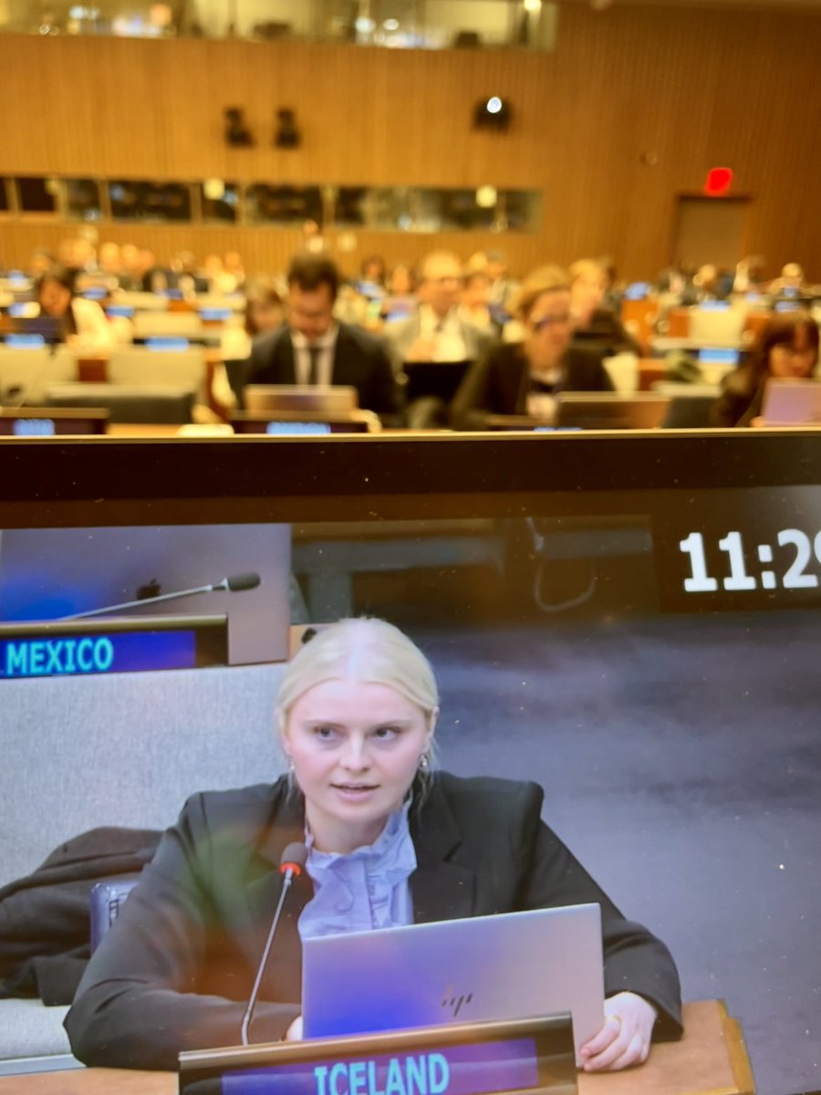 A UN🇺🇳 convention on #CrimesAgainstHumanity should be adopted as a sign of respect for survivors of these shocking crimes, to prevent new suffering, and honour the memory of those who did not survive, said #Iceland for #Nordics 🇩🇰🇫🇮🇮🇸🇳🇴🇸🇪@ a great meeting this week #CAHTreatyNow