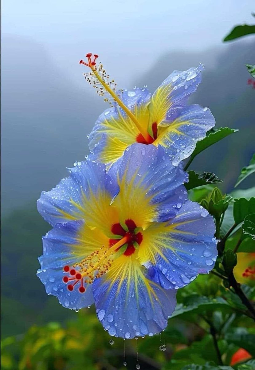 #NoDesign🙄 Hibiscus flowers after rain