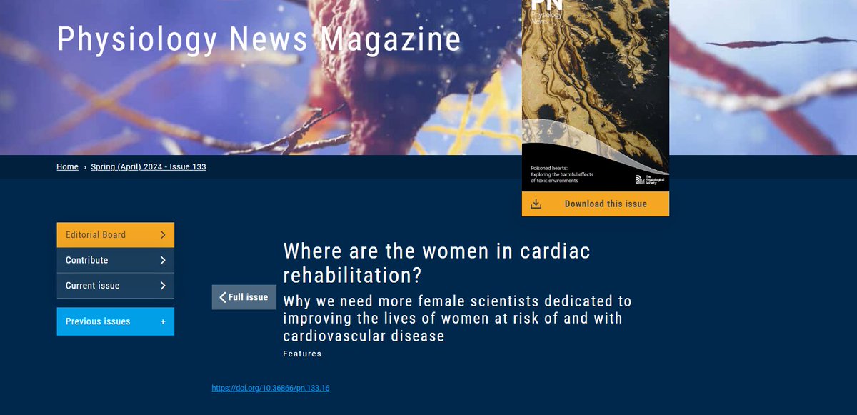 TY Physiology News Magazine @ThePhySoc for highlighting our work in #cardiac rehabilitation & women's ❤️health: shorturl.at/joxAB 'we 🙏that views from the rearview mirror will show that our efforts, scientific rigour, & passion have positively impacted the lives of women'