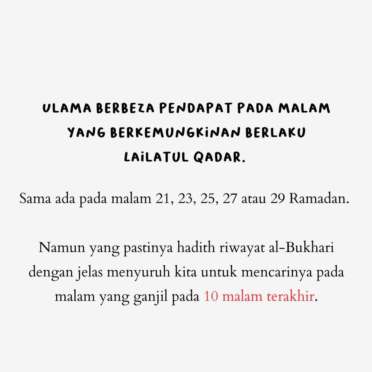 Malam ini ialah 27 Ramadan. 

Malam yang paling diharapkan untuk berlakunya Lailatul Qadar.

Manfaatkan malam ini dengan sebaik-baiknya! 1/4