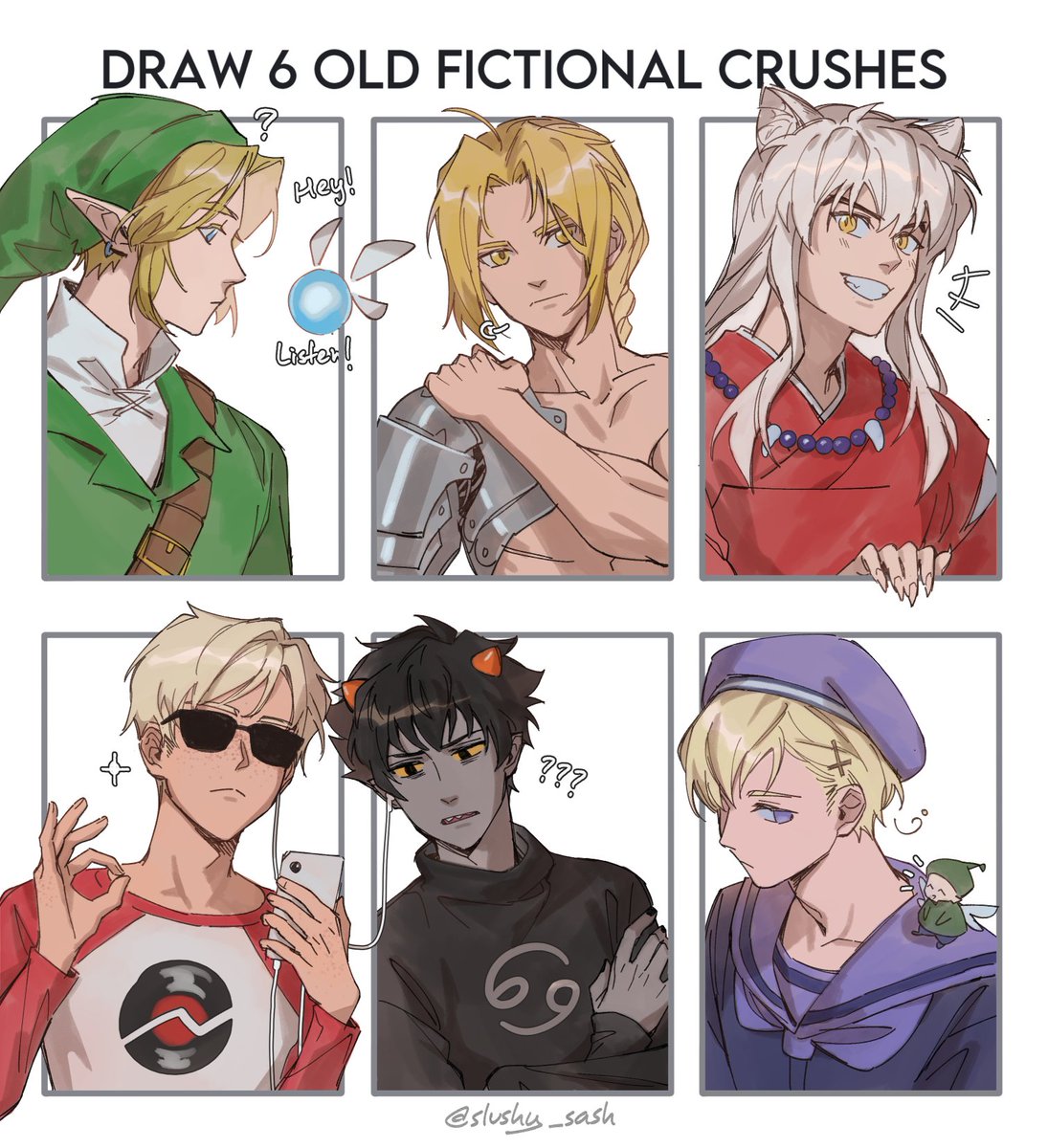 this meme is such a good excuse to draw characters you dont normally draw anymore #oldcrushmeme 