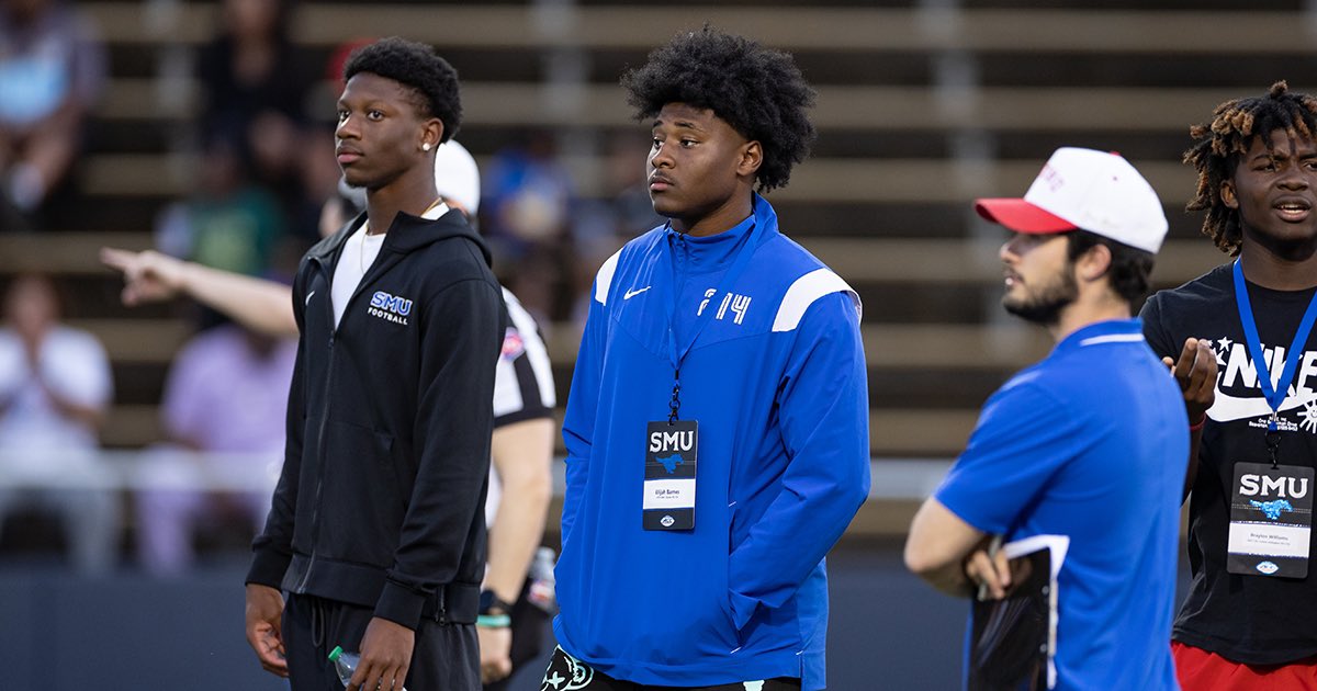 #SMU gets a pair of instant impact players in for the Spring Game with 4-star QB commit Keelon Russell and 4-star LB Elijah Barnes. Two of Dallas’ brightest prep stars repping the 214. 📸: @matthewvisinsky on3.com/boards/threads…