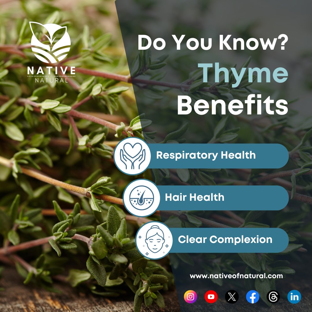 Do you know? Thyme and its Benefits.
Native of Natural Pure and Natural Thyme.
Contact us at info@nativeofnatural.com
#spicesboard #natural #pure #nativeofnatural #spices #masala #indianspices