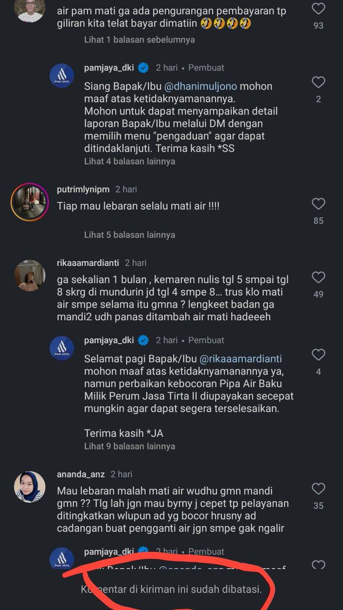 😡HERAN SAMA PAM JAYA DKI, KENAPA DAH SETIAP MAU LEBARAN AIR PAM SELALU GANGGUAN, KENAPA ??? HARUS DICARI TAU KENAPA...??? MUNGKIN YANG TINGGAL DIJAKARTA, KHUSUSNYA JAKARTA PUSAT PERNAH NGALAMIN ??? instagram.com/p/C5UVvR3vX4K/…