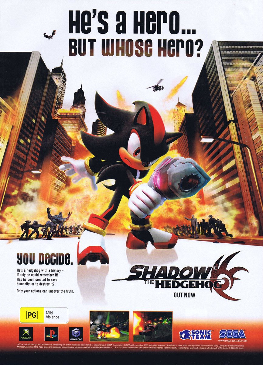 Shadow the Hedgehog 2005 official advertisement. #SonicTheHedgehog