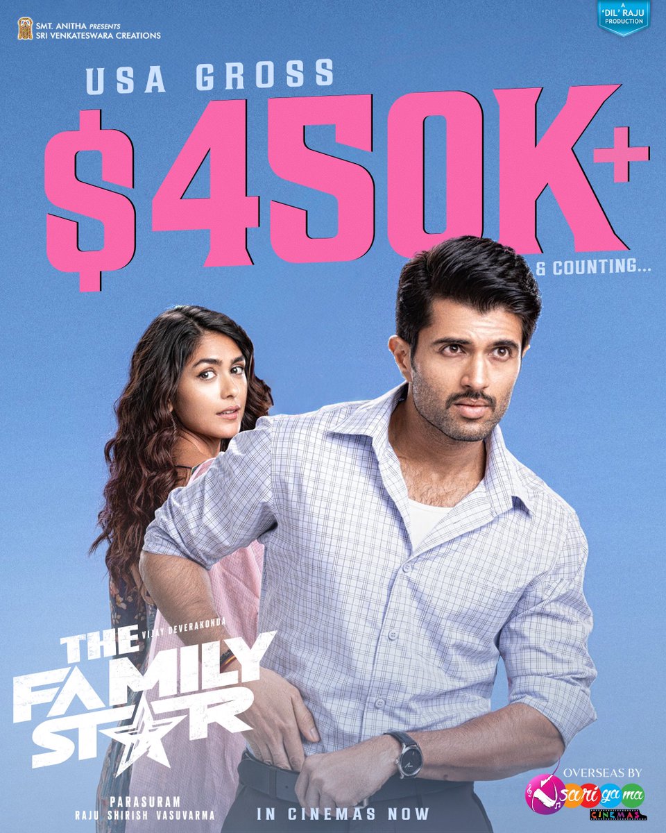 #TheFamilyStar has everyone hooked with its magic! 😍 USA gross has hits $475K+ and smashing the audience's hearts! 💥 Don’t miss this perfect family entertainer in theatres near you ⭐️ #FamilyStar overseas by @sarigamacinemas