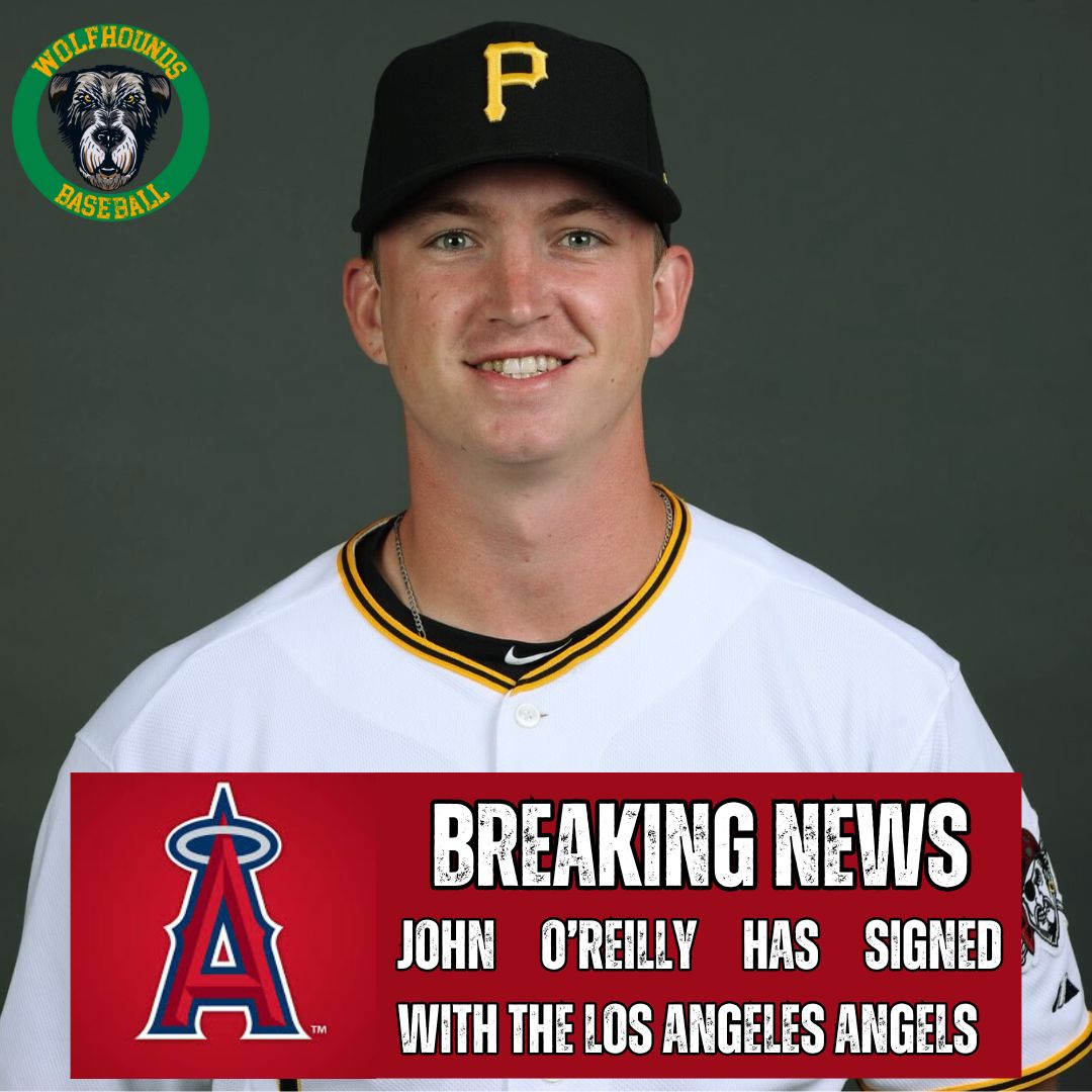 Congratulations to Irish Wolfhounds pitcher John O'Reilly! John was just signed by the Los Angeles Angels! Let's all wish him good luck! We hope to see John on the mound for Ireland in the next World Baseball Classic! ☘⚾ 'I’m thankful for the opportunity to represent my family