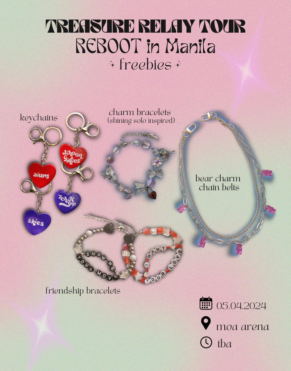 teumeeeeya's tweet photo. Teu-hi! 

I'll be giving away LIMITED freebies for #TREASURE_REBOOT_IN_MANILA Relay Tour on May 5th. This is open to all teumes (no to akgaes) but will prioritize aiurs and skies. I might do trades on D-day only. See you there! 😊 https://t.co/iwiDAWrEsf
