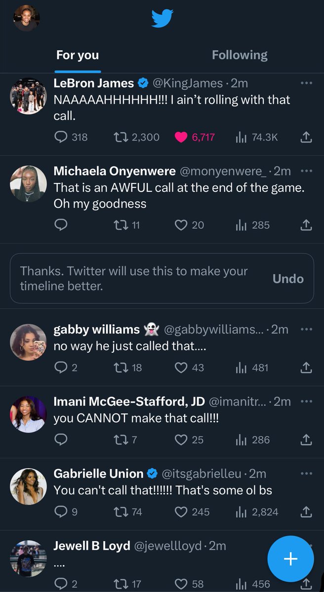 Entire TL disgusted with that offensive foul call on Edwards