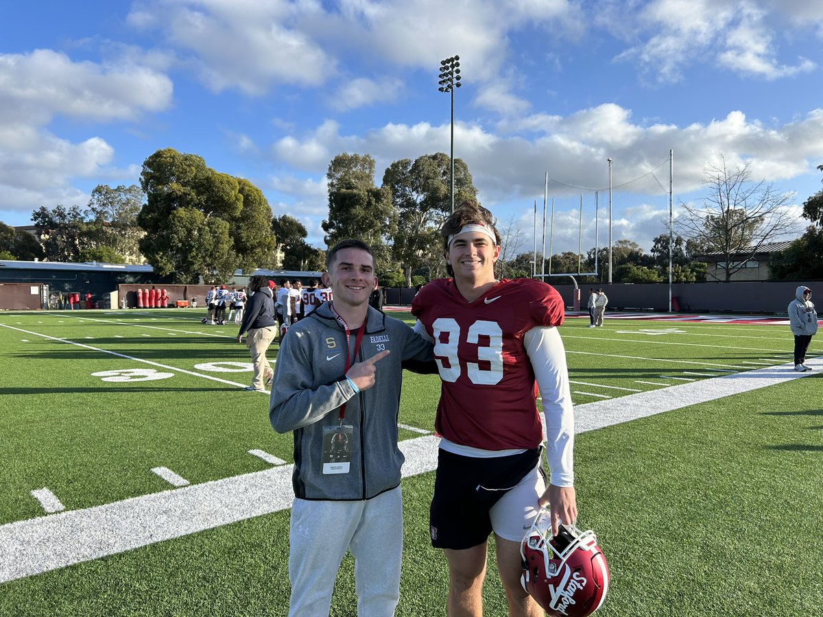 Had a great day @StanfordFball Huge thank you to @Fredguidici for the invite! It was awesome to learn about the great school and great football program! Can’t wait to be back soon! @DariusBell_3 @coachwalsh20 @coachmons @RonOrtiz77 @TheChrisRubio @PadreFootball_ @BrandonHuffman