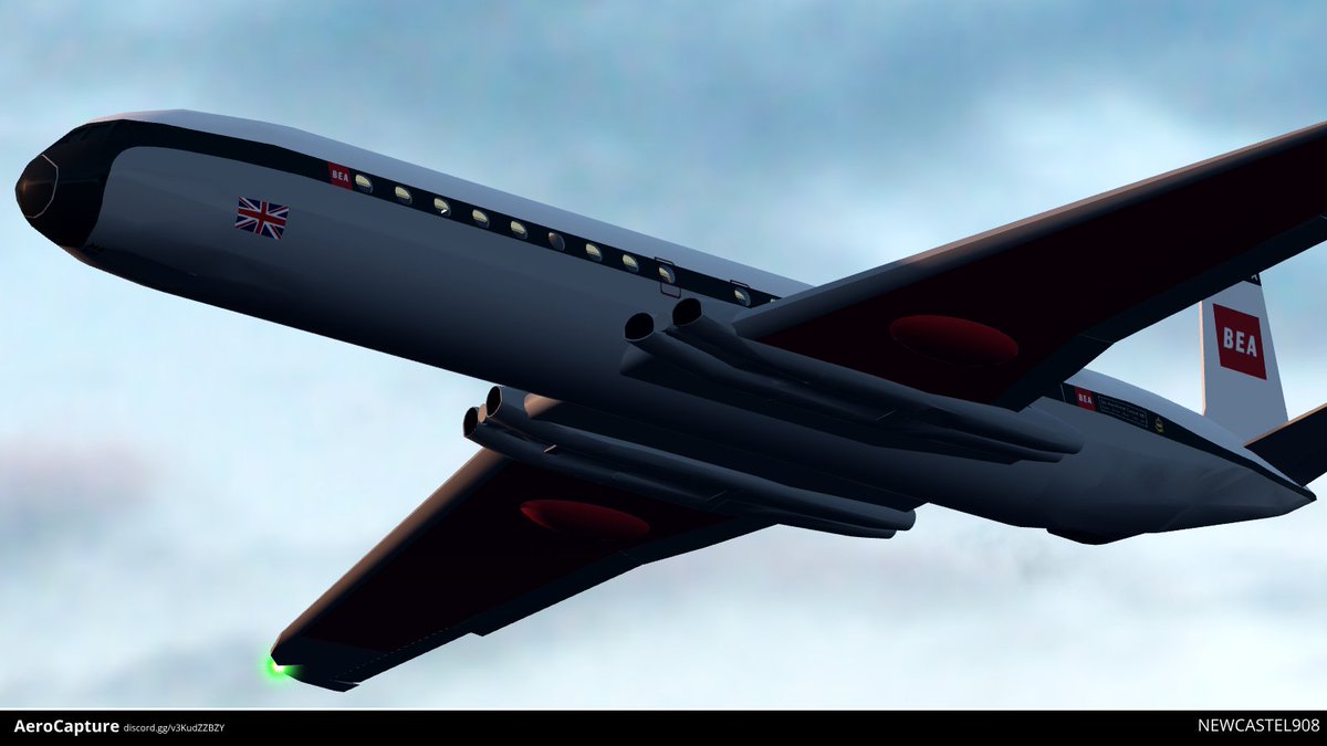 aerocapturerblx's tweet photo. A De Havilland Comet 4B | BEA G-APMA spotted in circular test flights. https://t.co/0xCDcIOu20