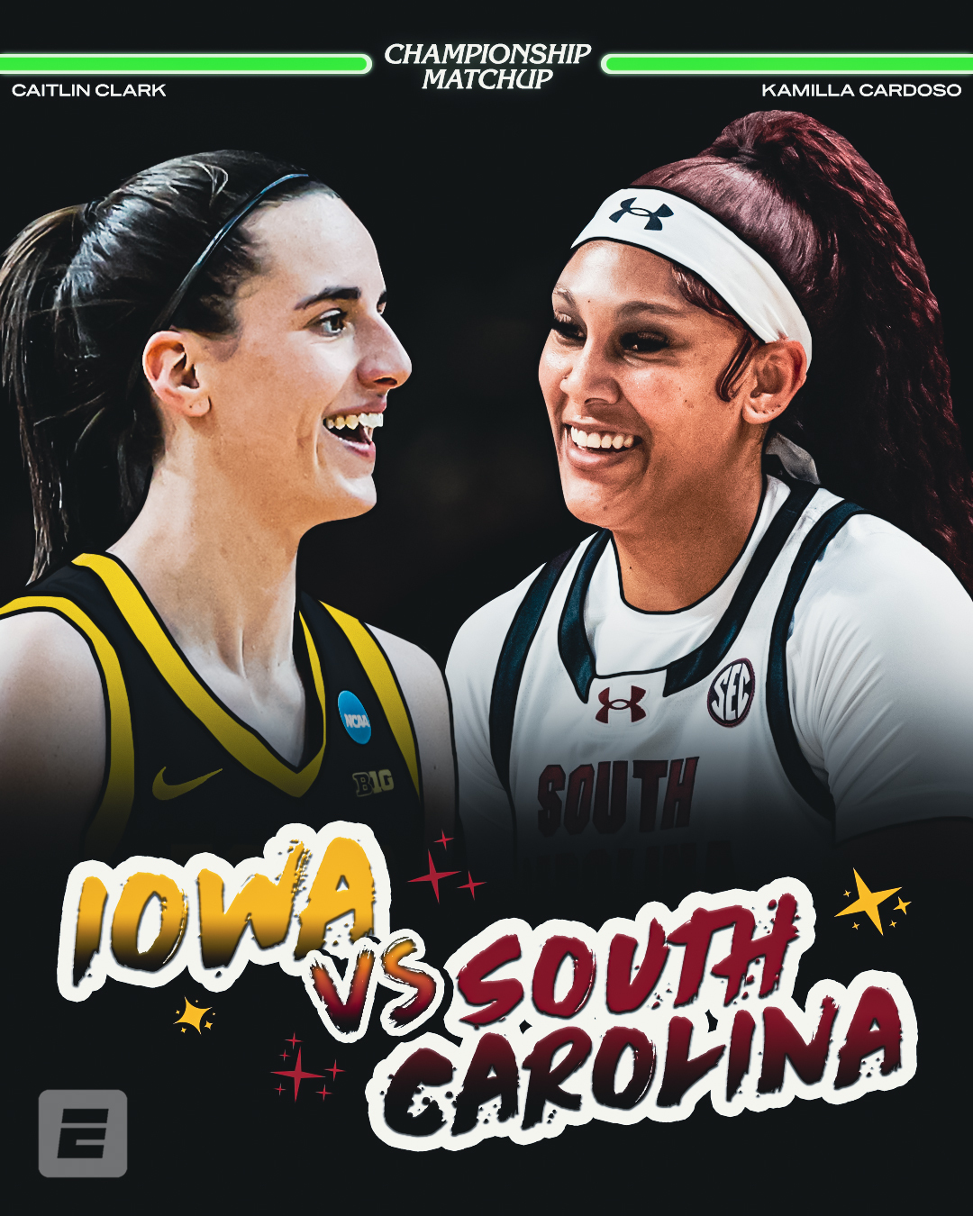 ESPN on X: &ldquo;IOWA VS. SOUTH CAROLINA FOR THE NATIONAL CHAMPIONSHIP 