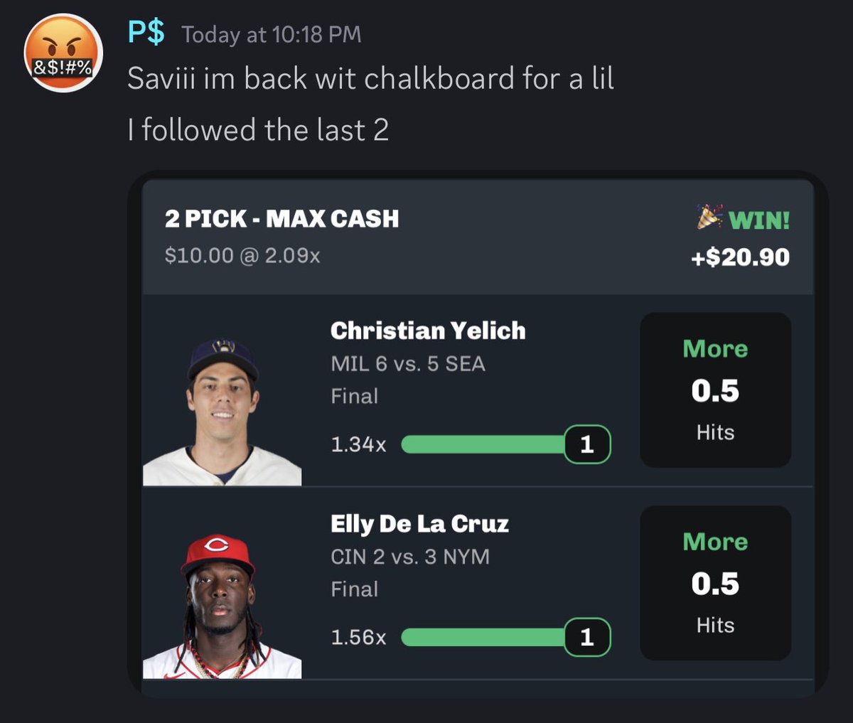 KoatKlub's tweet photo. Everyone in my discord is eating.. every person who tails us is UP. We might not be the biggest, BUT WE GET THE JOB DONE. Why can’t you ? Join us. Be part of the Klub. 🫡🔥⬇️

Discord: https://t.co/qrGIbS8idx

#DFS #chalkboard #prizepicks #gamblingtwitter #sportsbettingtwitter #KoatKlub #GamblingX #prizepicksMLB  #MLB