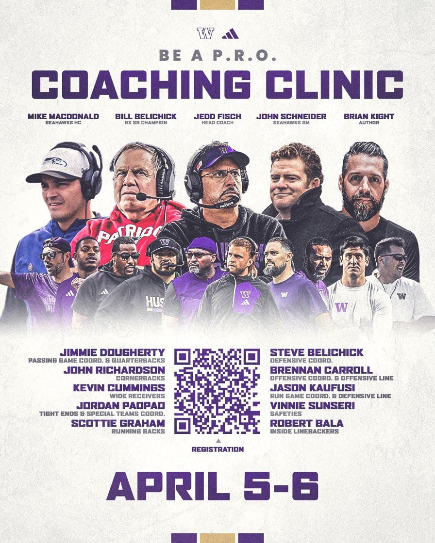 Just left Coach Fisch & Husky Staff coaching clinic, the amount of knowledge shared from all the great speaking guest was insane! #GoDawgs ☔️