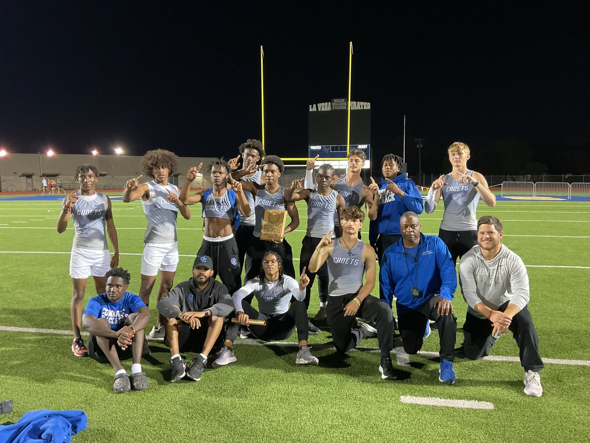 Proud of this young group for securing back to back District Championships. They #trustedtheprocess @CadetTrack @ConnallyISD