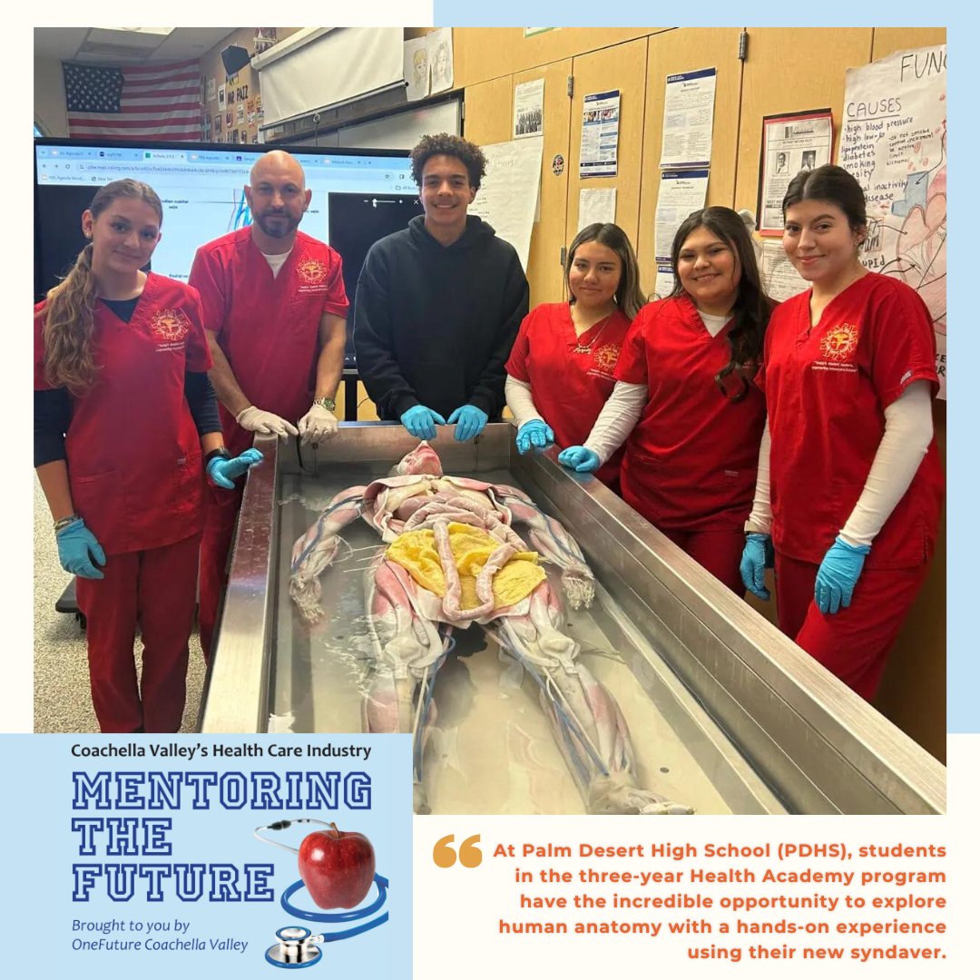 #DidYouKnow OneFuture Coachella Valley has a column with Desert Health News, 'Mentoring the Future,' which focuses on how local high school academies are preparing for our next generation workforce. 🍎🩺 Visit bit.ly/3TyLaS6 to check out the latest issue!