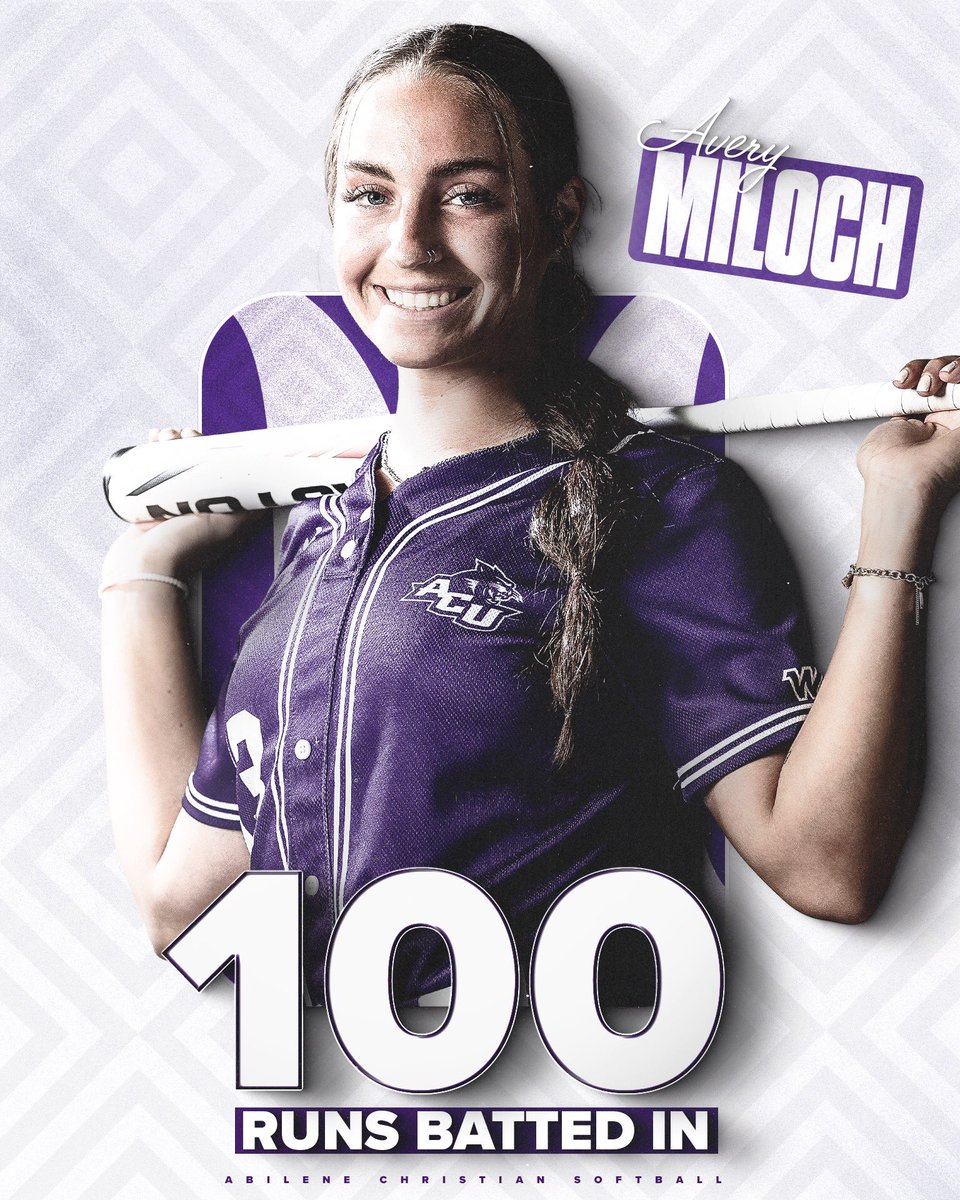 🗣️Welcome to the 1️⃣0️⃣0️⃣ club‼️🙌

Avery Miloch (<a href="/averymiloch_/">Avery Miloch</a>) just made the history books by achieving 100 career RBIs with the 🟣&amp;⚪️!

#GoWildcats
