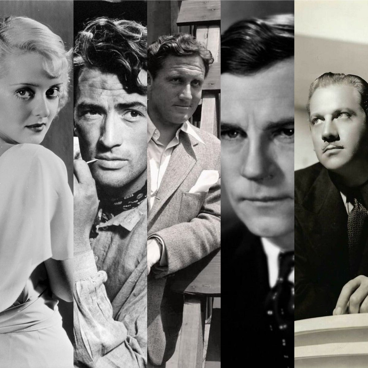 The ultimate quintet of Old Hollywood stars born on April 5th ✨ ♈️ Bette Davis, Gregory Peck (😍), Spencer Tracy, Walter Huston and Melvyn Douglas! #Cinema #actors #Aries