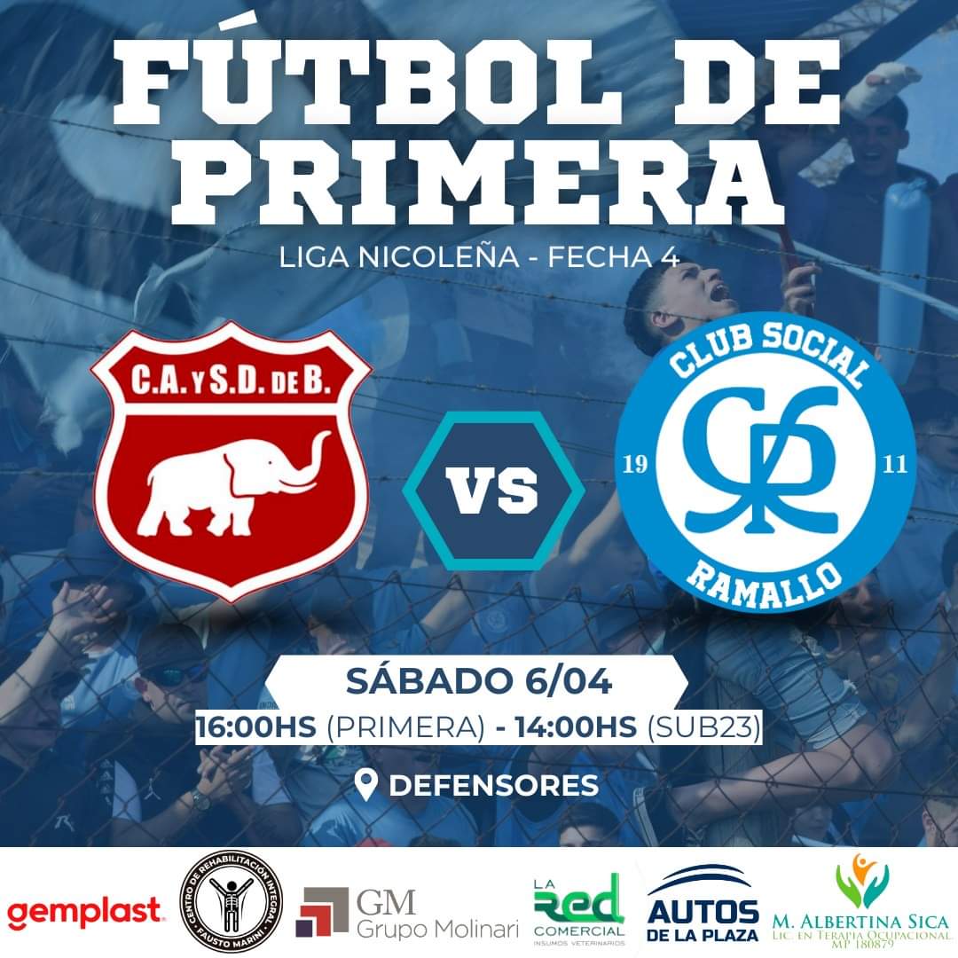 ClubSocialRllo's tweet photo. ⚽ FÚTBOL DE PRIMERA | Fecha 4
Éste sábado 06/04 se juega EL CLÁSICO de Ramallo: 🇫🇲SOCIAL 🆚 Defensores🇩🇰

⏰16:00hs (Primera) - 14:00hs (Sub23)
📍Defensores

¡Alentemos al Celeste! 🩵💪🏻

#LaPasionDelPueblo 🇫🇲 https://t.co/5sLX4pFMzP
