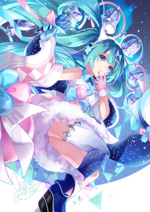 #対になってる絵をあげる私のミクさん絵だと真っ先にこれしか浮かばなかった冬まつりちゃんと夏祭りちゃん 