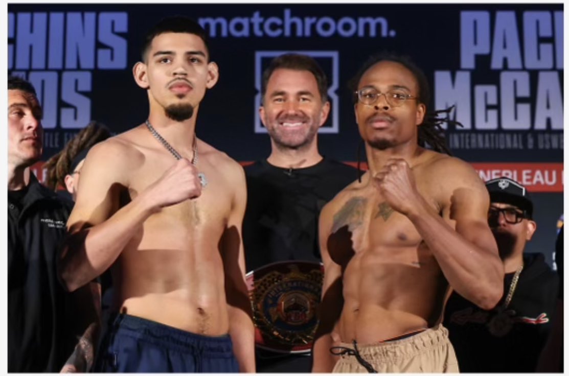 Tomorrow Night in Las Vegas Live on @DAZNBoxing Co-Main Event Shawn McCalman looking to stay undefeated against Diego Pacheco 🥊 @Jmizzone @TheAdrianClark @fighters1st @ShawnM5280