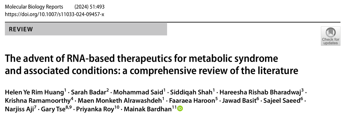 Mainak Bardhan | মৈনাক বর্ধন (@mainak_bardhan) on Twitter photo 🧬Sharing our work <a href="/SpringerNature/">Springer Nature</a> exploring how RNA-based molecules can target specific conditions related to Metabolic syndromes <a href="/ACPIMPhysicians/">ACP</a> <a href="/TheACMG/">ACMG</a> #MedTwitter #MedEd <a href="/TheEndoSociety/">Endocrine Society</a> <a href="/rOpenSci/">rOpenSci</a> <a href="/PhDfriends/">PhD Friend</a> <a href="/OpenSciTalk/">OpenSci Talk</a> <a href="/MedscapeIM/">Medscape InternalMed</a> #ClinicalTrials #genetics <a href="/RNASociety/">The RNA Society</a> 🧬Sharing our work <a href="/SpringerNature/">Springer Nature</a> exploring how RNA-based molecules can target specific conditions related to Metabolic syndromes <a href="/ACPIMPhysicians/">ACP</a> <a href="/TheACMG/">ACMG</a> #MedTwitter #MedEd <a href="/TheEndoSociety/">Endocrine Society</a> <a href="/rOpenSci/">rOpenSci</a> <a href="/PhDfriends/">PhD Friend</a> <a href="/OpenSciTalk/">OpenSci Talk</a> <a href="/MedscapeIM/">Medscape InternalMed</a> #ClinicalTrials #genetics <a href="/RNASociety/">The RNA Society</a>