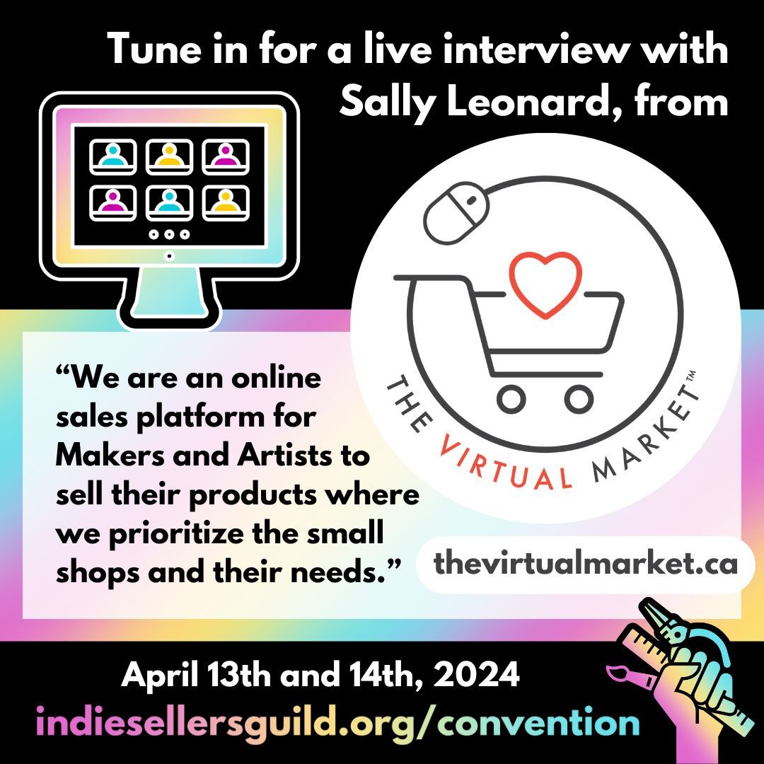 At the #ISGconvention we'll be interviewing Sally with The Virtual Market (buff.ly/3vGxc8A). She's started an Etsy alternative that's 100% locally focused - in Calgary CA. Hope you can join us! buff.ly/3TaqxLE #indiesellersguild #indiestrong #shoplocal #localfocus