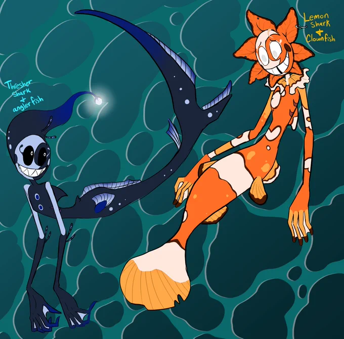 not quite Mermay yet, but I've never participated in it and wanted to make my own Sun and Moon merfolk <3 
