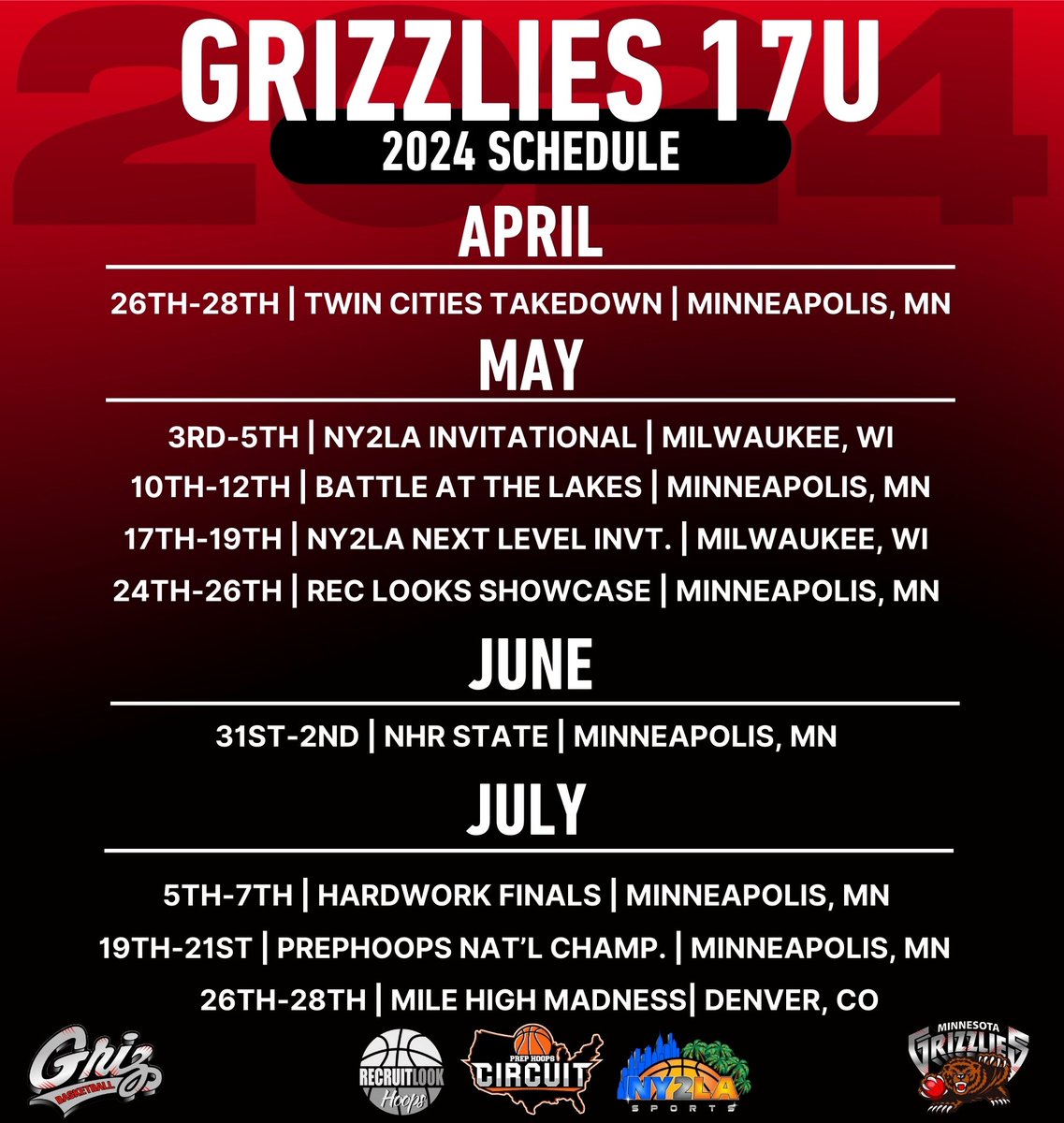 Grizzlies 17u Schedule🐻

#GoGriz🐻