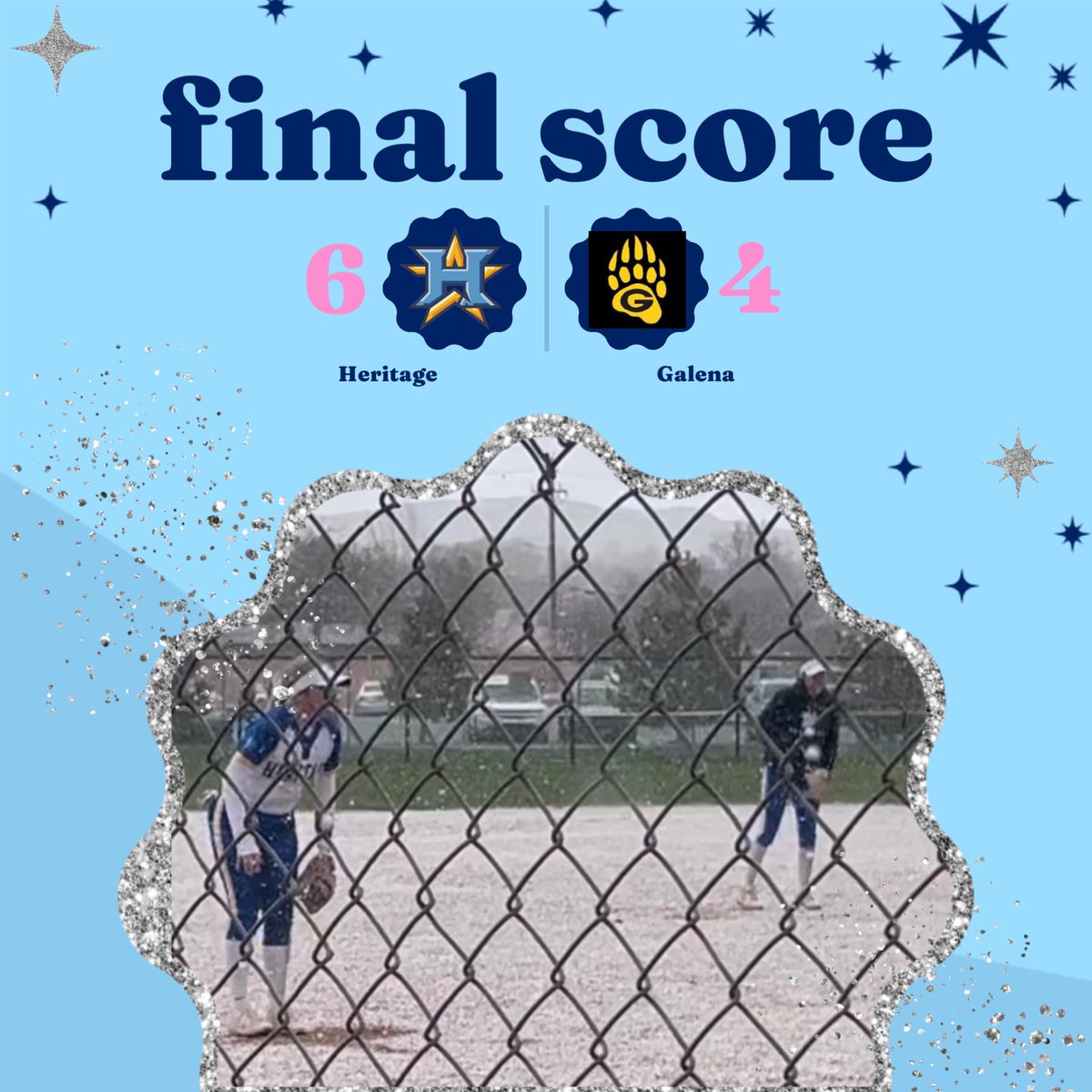 A grand slam in the final inning from Kylie Garcia propelled varsity softball past Galena-Reno in the snow. Garcia also struck out three in 2.1 scoreless innings of relief to earn the win. Brooklynn Galloway had a pair of hits in the win. We face Chico this evening.