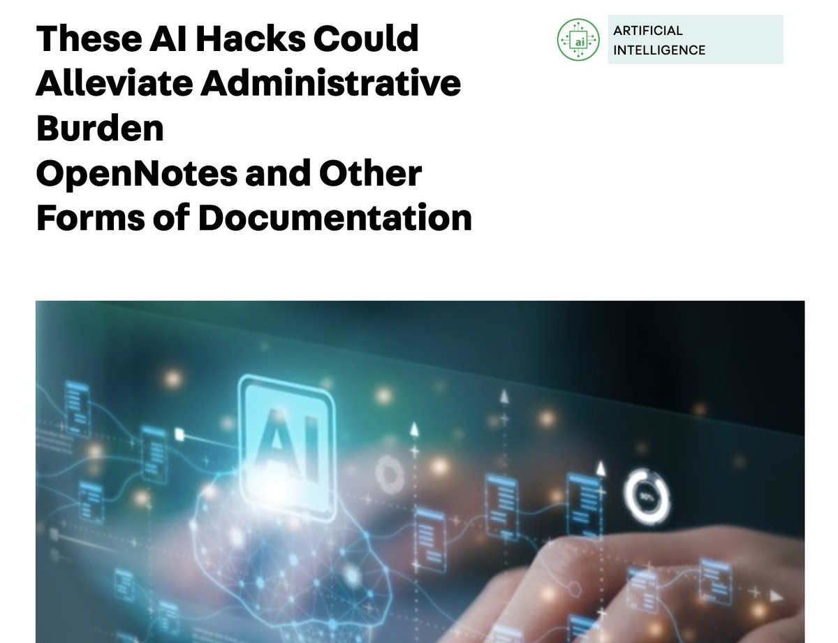 Neurologists are testing #healthAI programs for taking notes during clinical visits. Might there be an opportunity to advance #opennotes? Here's what our Dr. Cait DesRoches had to say in @NeurologyToday. #neurology #NeuroTwitter journals.lww.com/neurotodayonli…