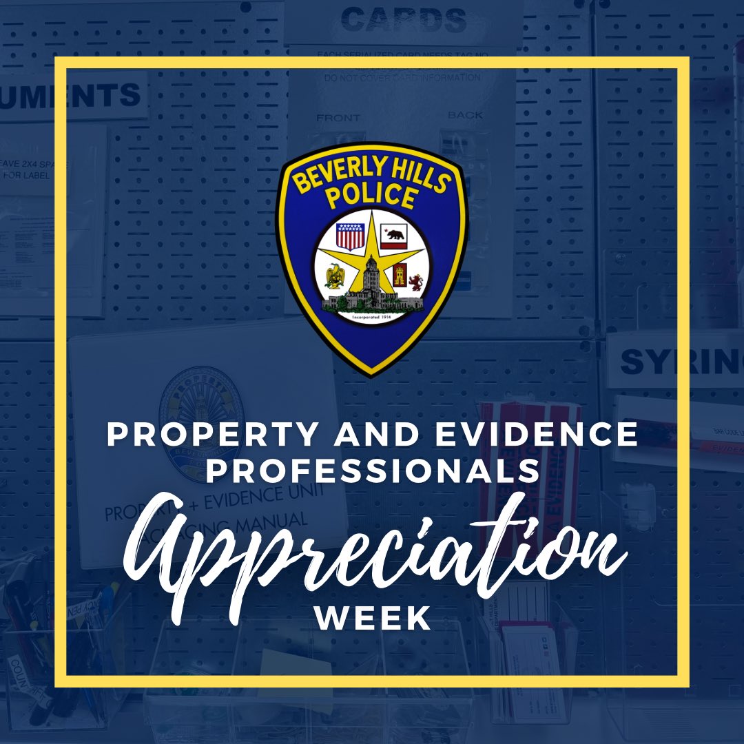 🌟 Celebrating National Property and Evidence Professionals Appreciation Week (April 1-7)! A big shoutout to our two dedicated Property & Evidence Officers for their unwavering commitment to maintaining the integrity of our City’s evidence and property. 🙌